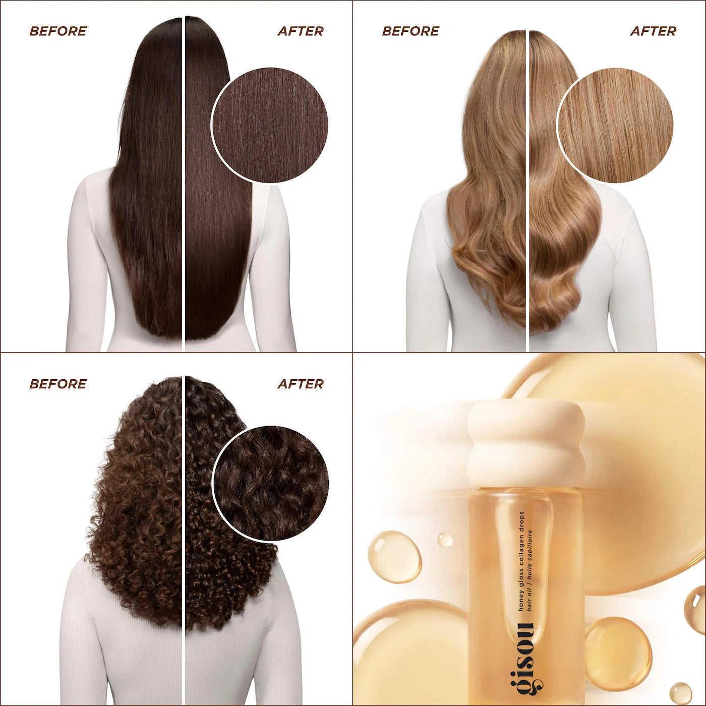 Gisou Honey Gloss Collagen Drops Hair Oil
