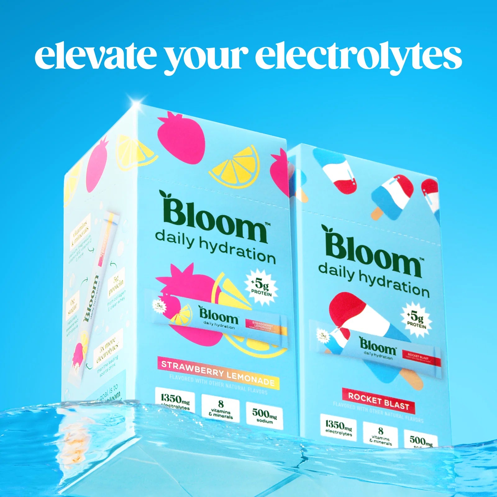 Bloom Nutrition Daily Hydration Sticks Strawberry Lemonade (10 unid.)