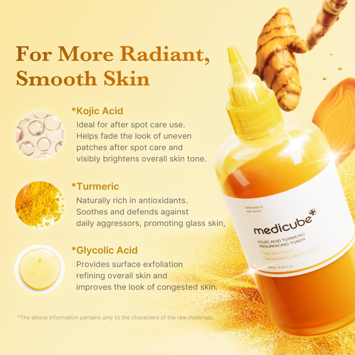 Medicube - Kojic Acid Turmeric Resurfacing Toner (250ml)