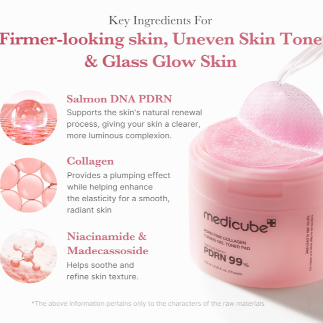 Medicube - PDRN Pink Collagen Toning Gel Toner Pad