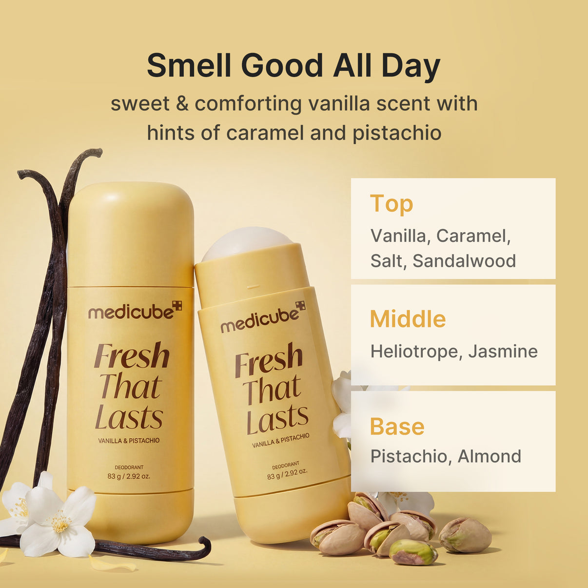 Medicube Kojic Acid Brightening Deodorant – Vanilla & Pistachio