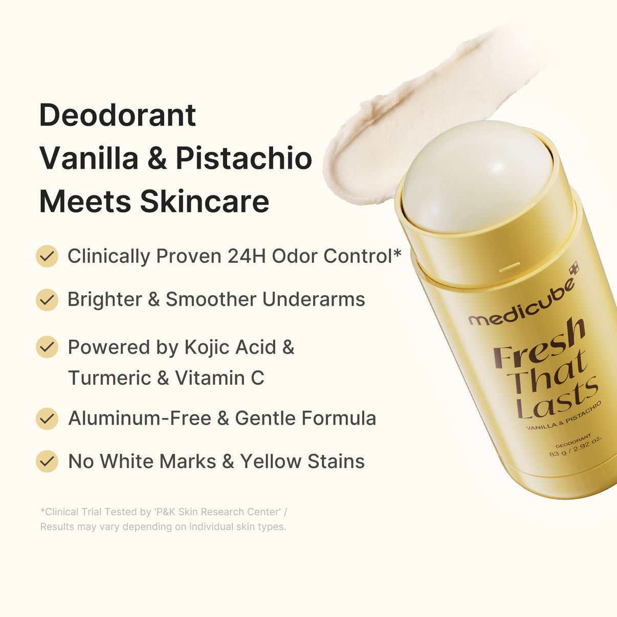Medicube Kojic Acid Brightening Deodorant – Vanilla & Pistachio