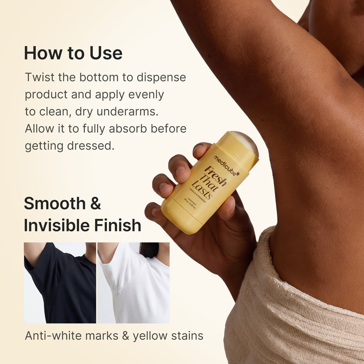 Medicube Kojic Acid Brightening Deodorant – Vanilla & Pistachio