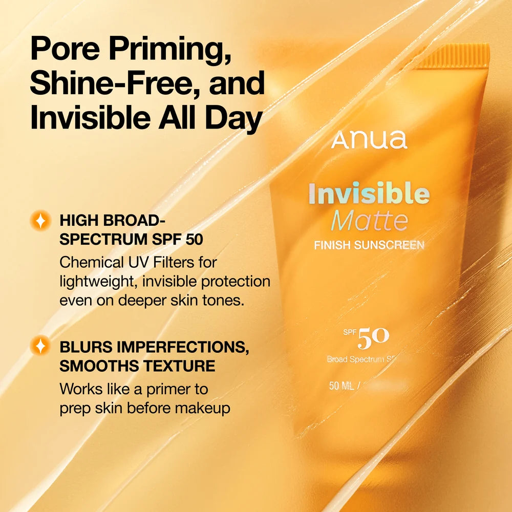 Anua Invisible Matte Finish Sunscreen SPF 50
