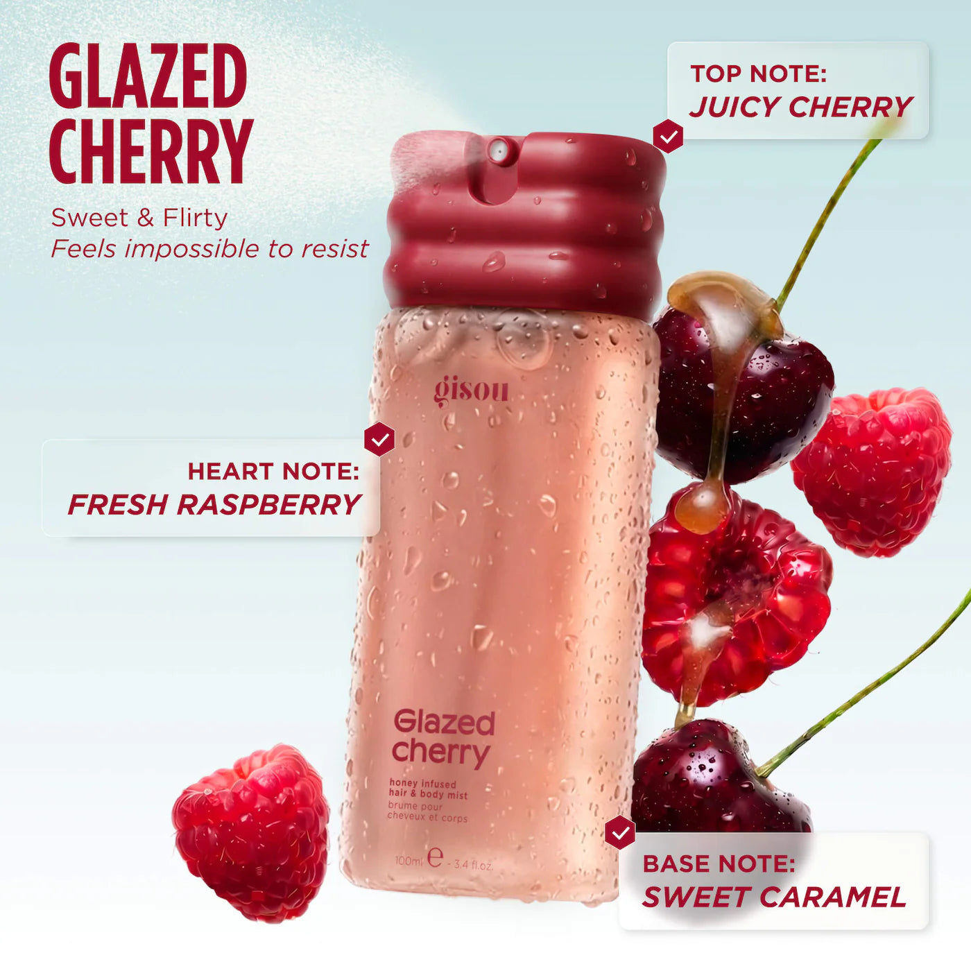 Gisou Honey Infused Hair & Body Mist Glazed Cherry