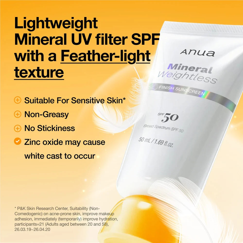 Anua Mineral Weightless Finish Sunscreen SPF 50