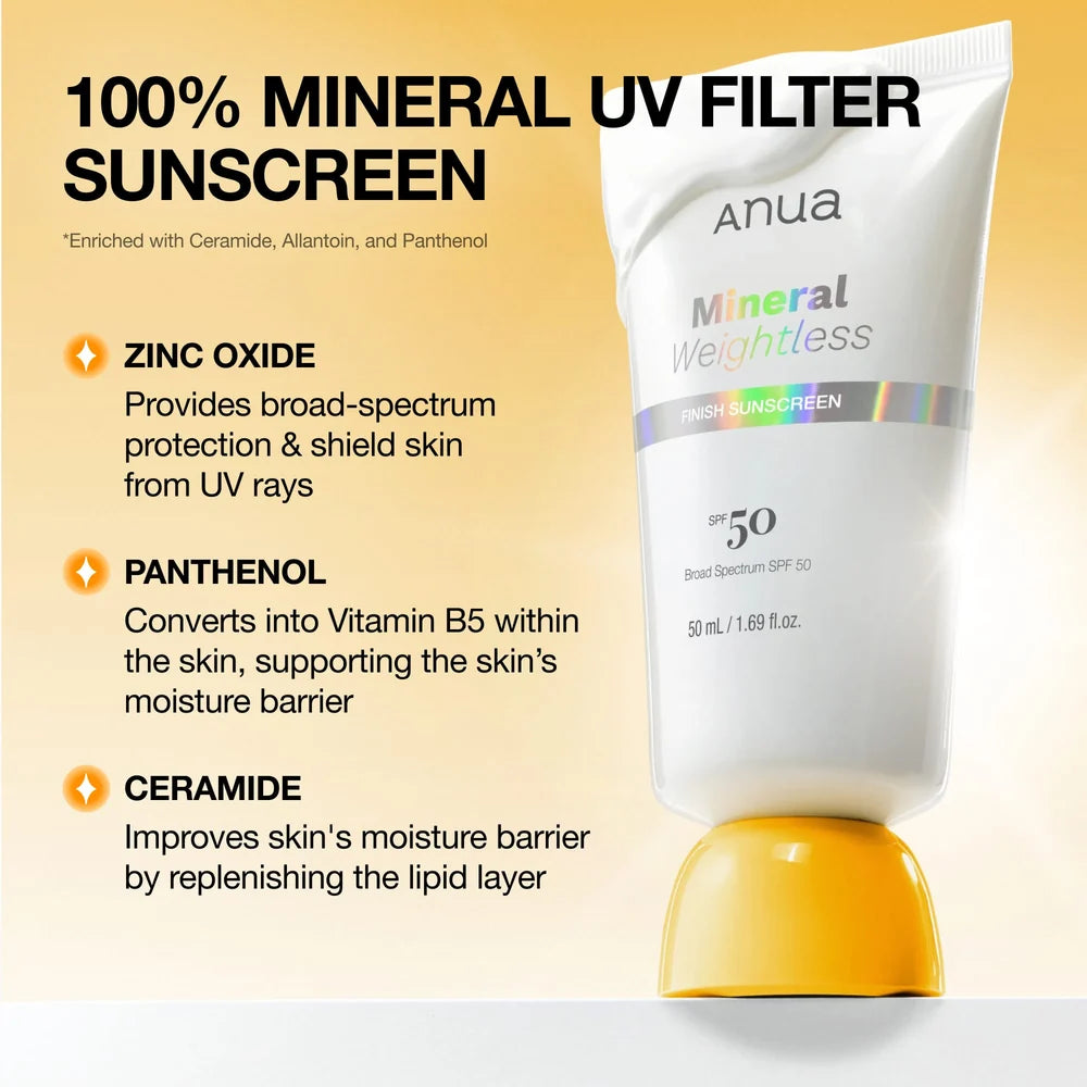Anua Mineral Weightless Finish Sunscreen SPF 50